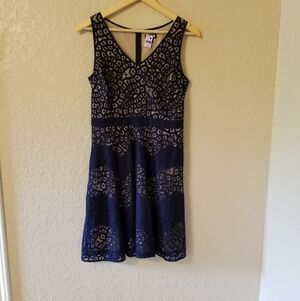 The limited blue‎ lace with nude slip